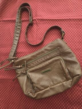 Stone & Co. Brown Leather Crossbody with Front Zip Pocket